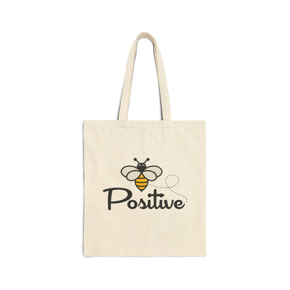 Bee Positive Cotton Canvas Tote Bag