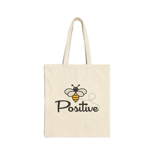 Bee Positive Cotton Canvas Tote Bag