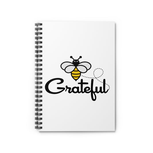 Bee Grateful Spiral Notebook - Ruled Line