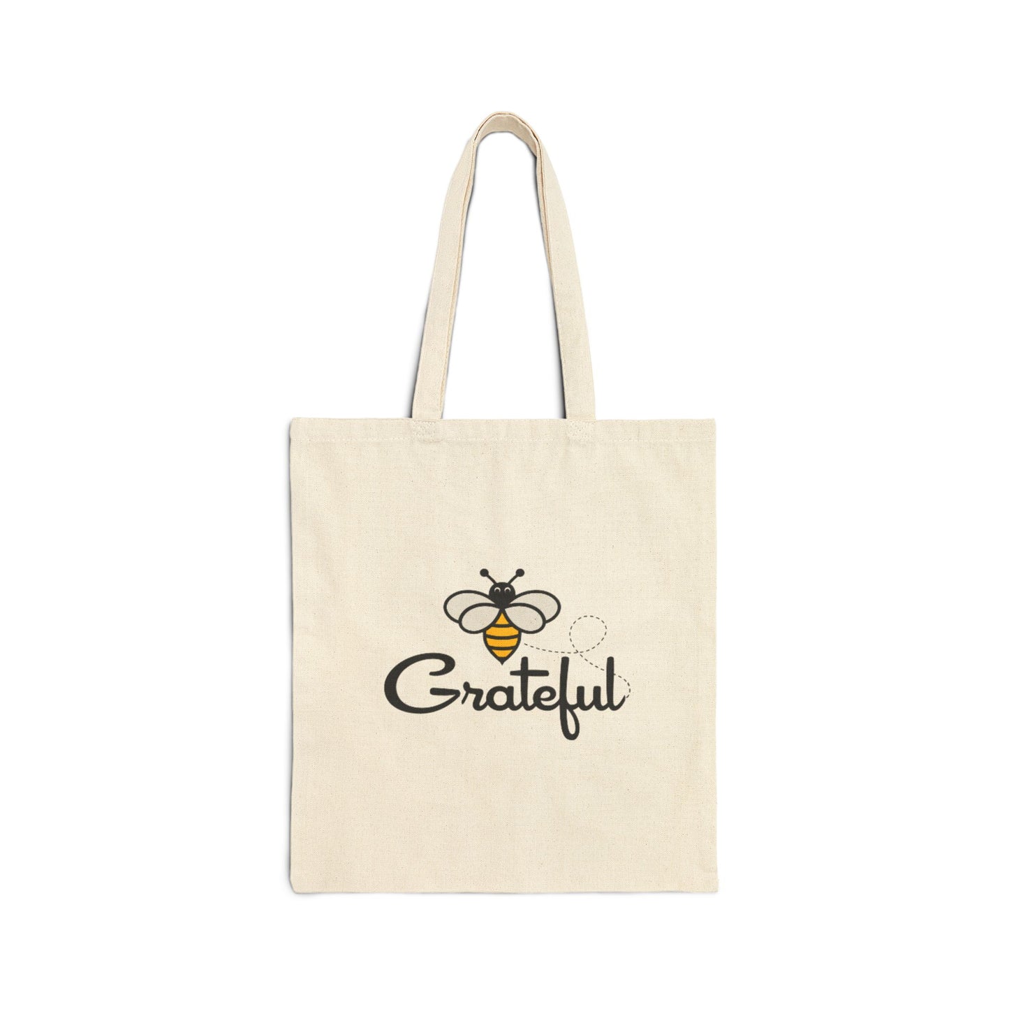 Bee Grateful Cotton Canvas Tote Bag
