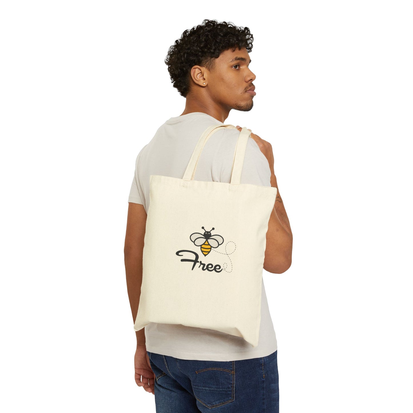 Bee Free Cotton Canvas Tote Bag
